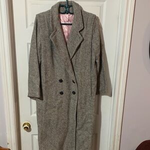 🇨🇦 Pink and Gray Thunder Bay Vintage Women's Wool Double-Breasted Coat